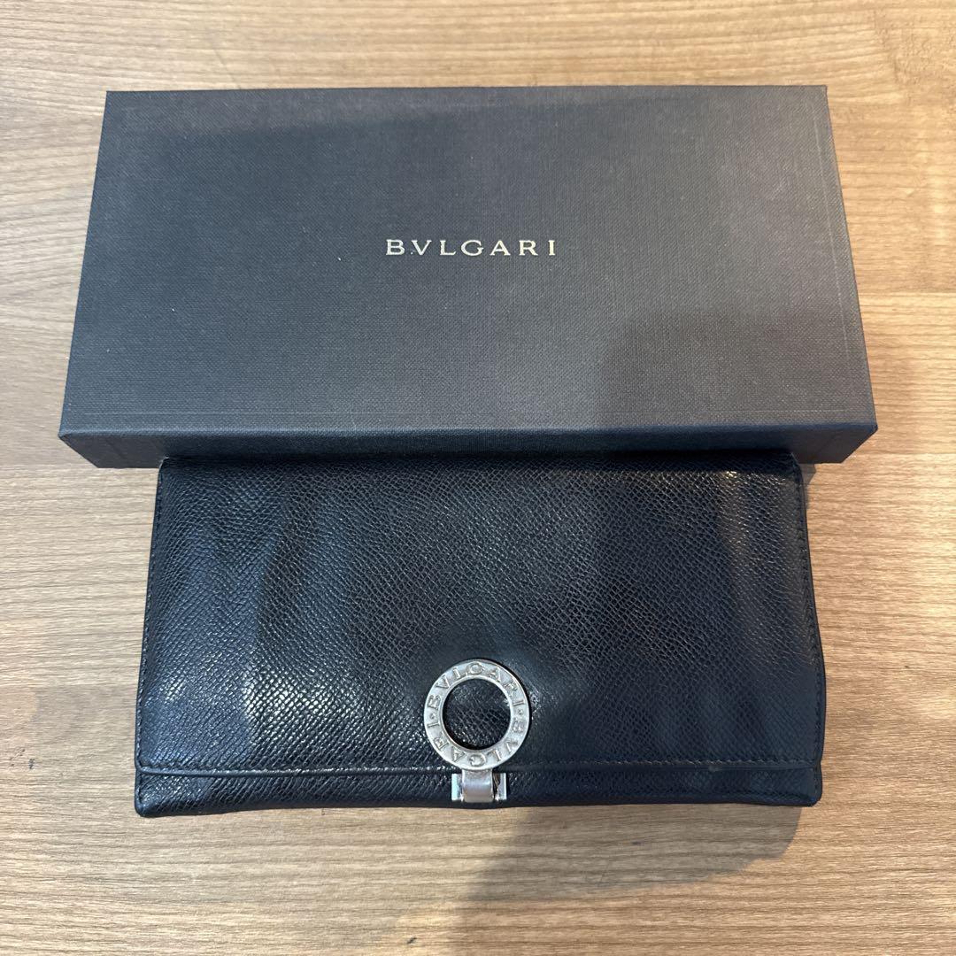 ン 大人気 新品 ノ ブラックレザー BVLGARI 二つ折り財布 メルカリ - 小物