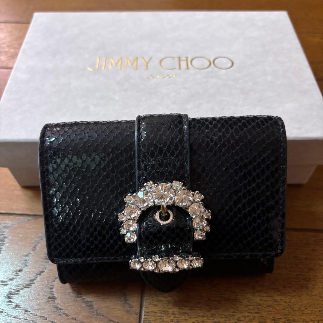 JIMMY CHOO ブラック三つ折り財布小物