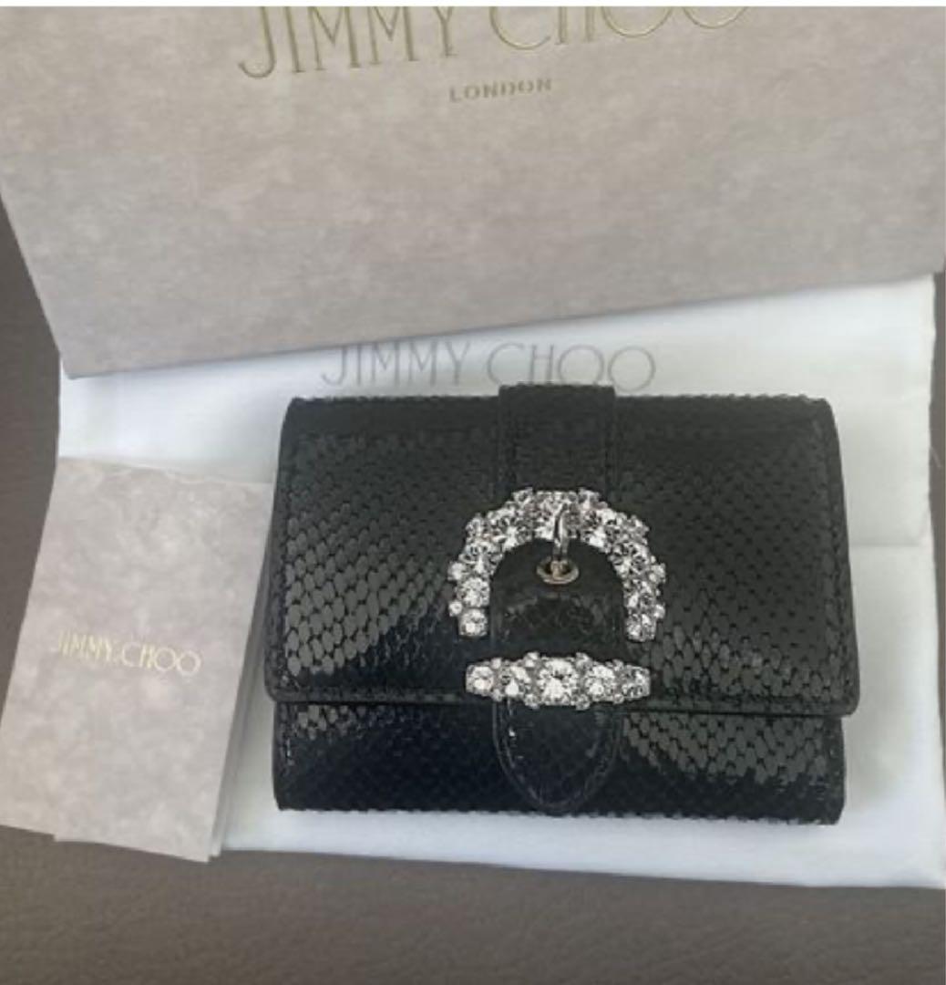 JIMMY CHOO ブラック三つ折り財布