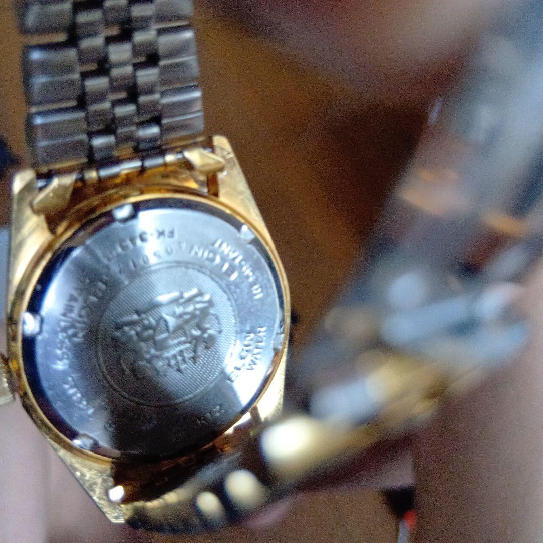 ELGIN ゴールド 腕時計 ダイヤモンドインデックス - メルカリ