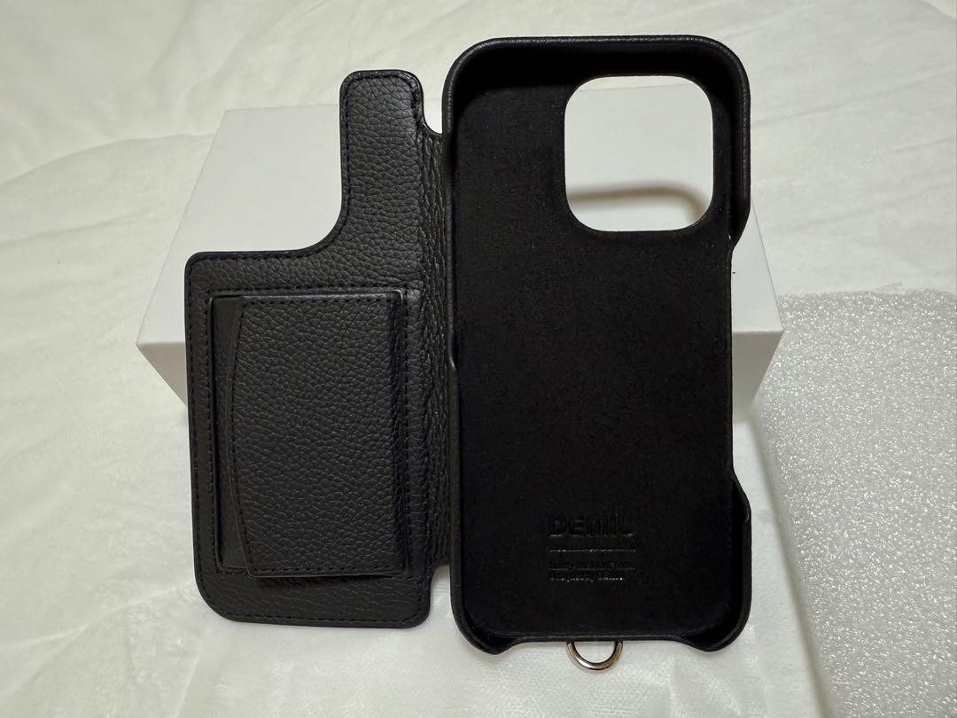 DEMIU iPhone 16 Pro用 ブラックレザー ケース