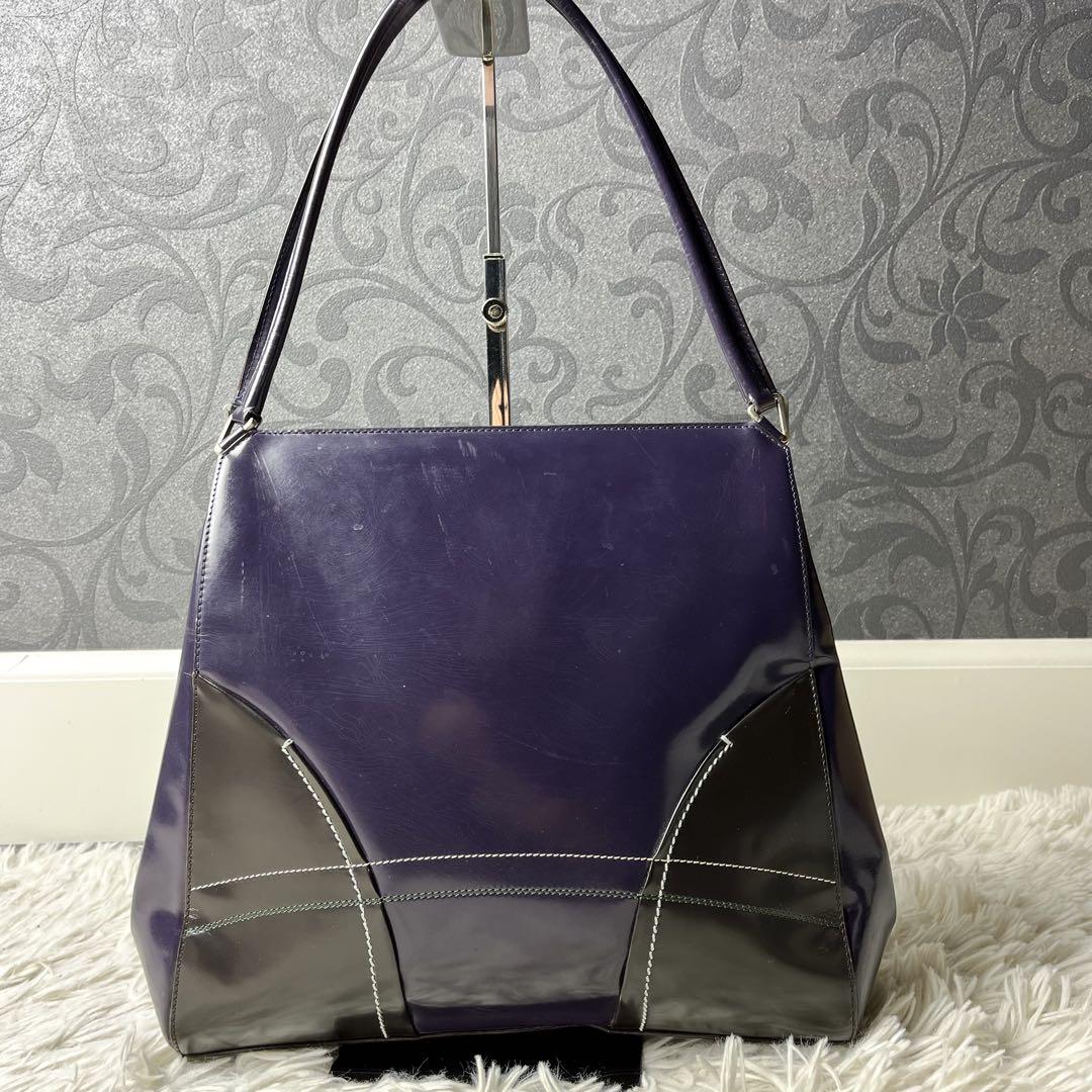 バッグ prada purple patent leather handbag y2k