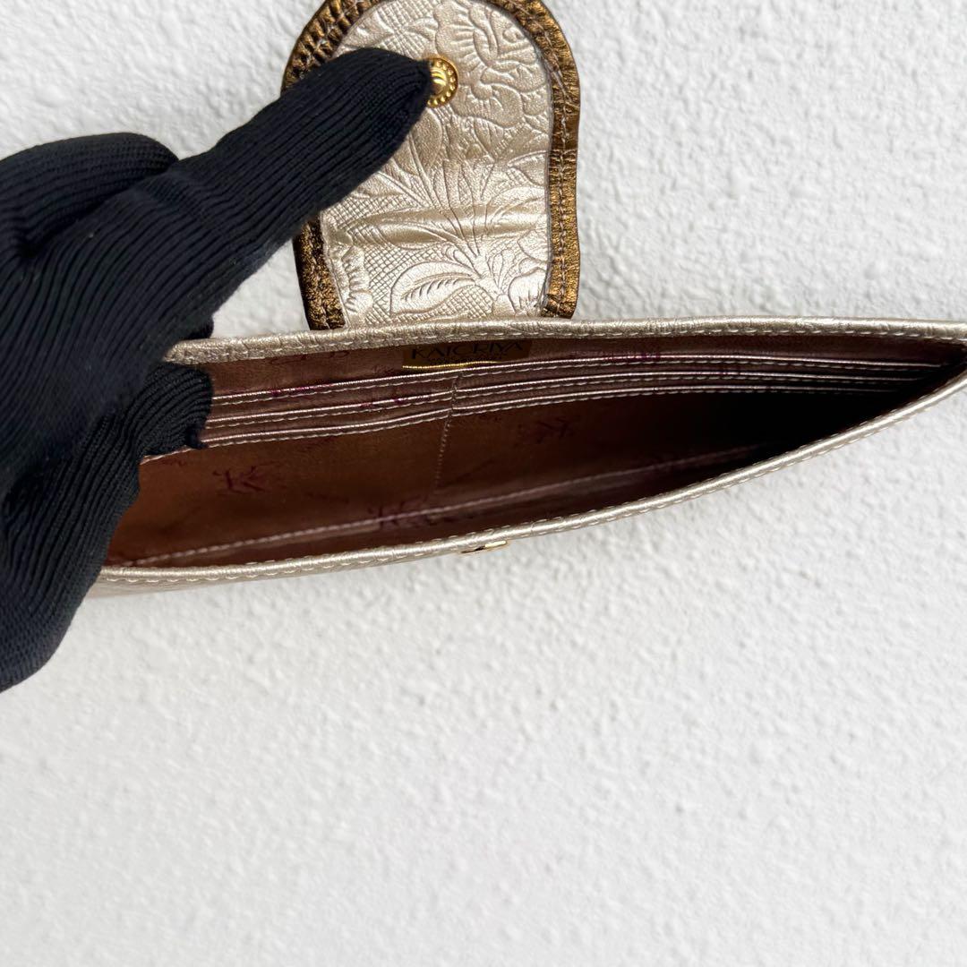 超美品✨京都祇園　香鳥屋　KATORIYA 長財布　型押し　花柄