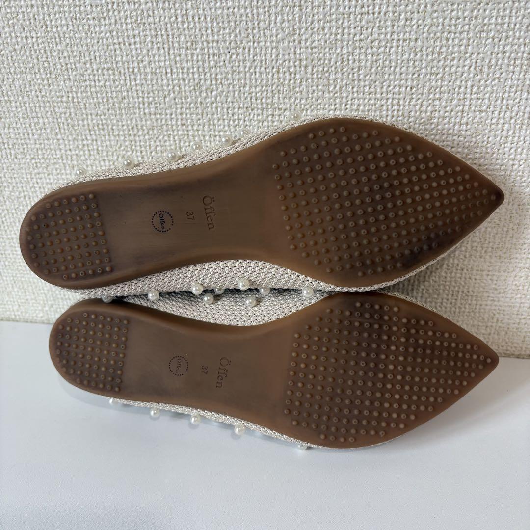 Offen オッフェン　37 23.5cm ベージュ　パール　パンプス　真珠