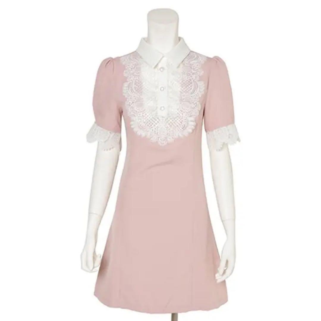 manontokyo マノントーキョー ワンピース ピンク 量産型 Manon tokyo♡パフスリーブ レース ワンピース ピンク - メルカリ
