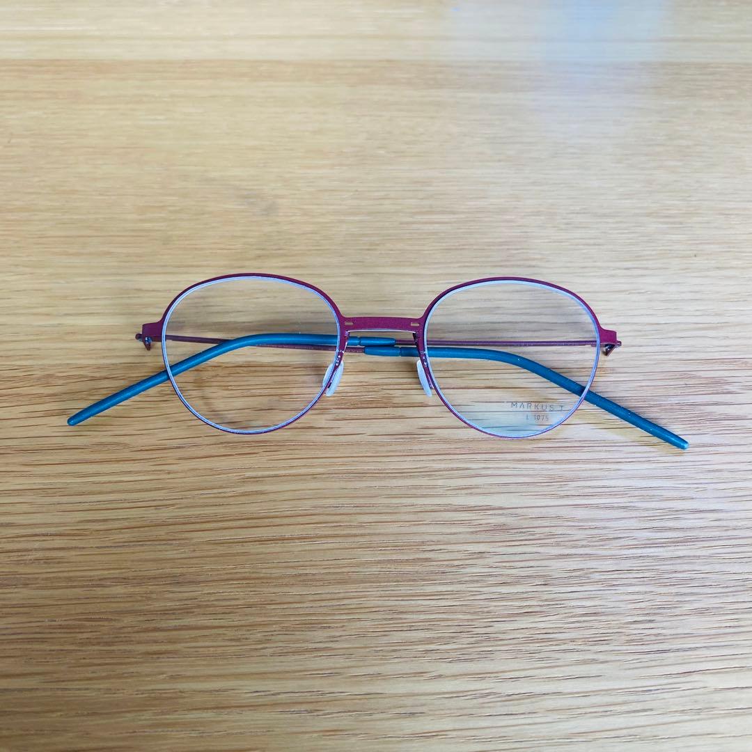 MARKUS T 正規品 独製 チタン製 L1075 赤色 眼鏡 マルクスティーMYKITA