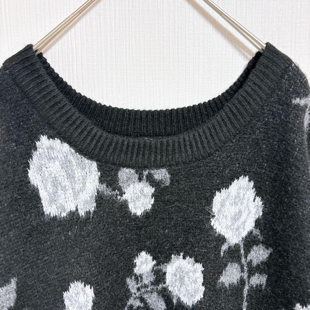 【LaLa】Heveへイヴ◇ペタルニット チャコール FREESIZE アベイル SUREVE バラ柄 ニット セーター 4L - メルカリ