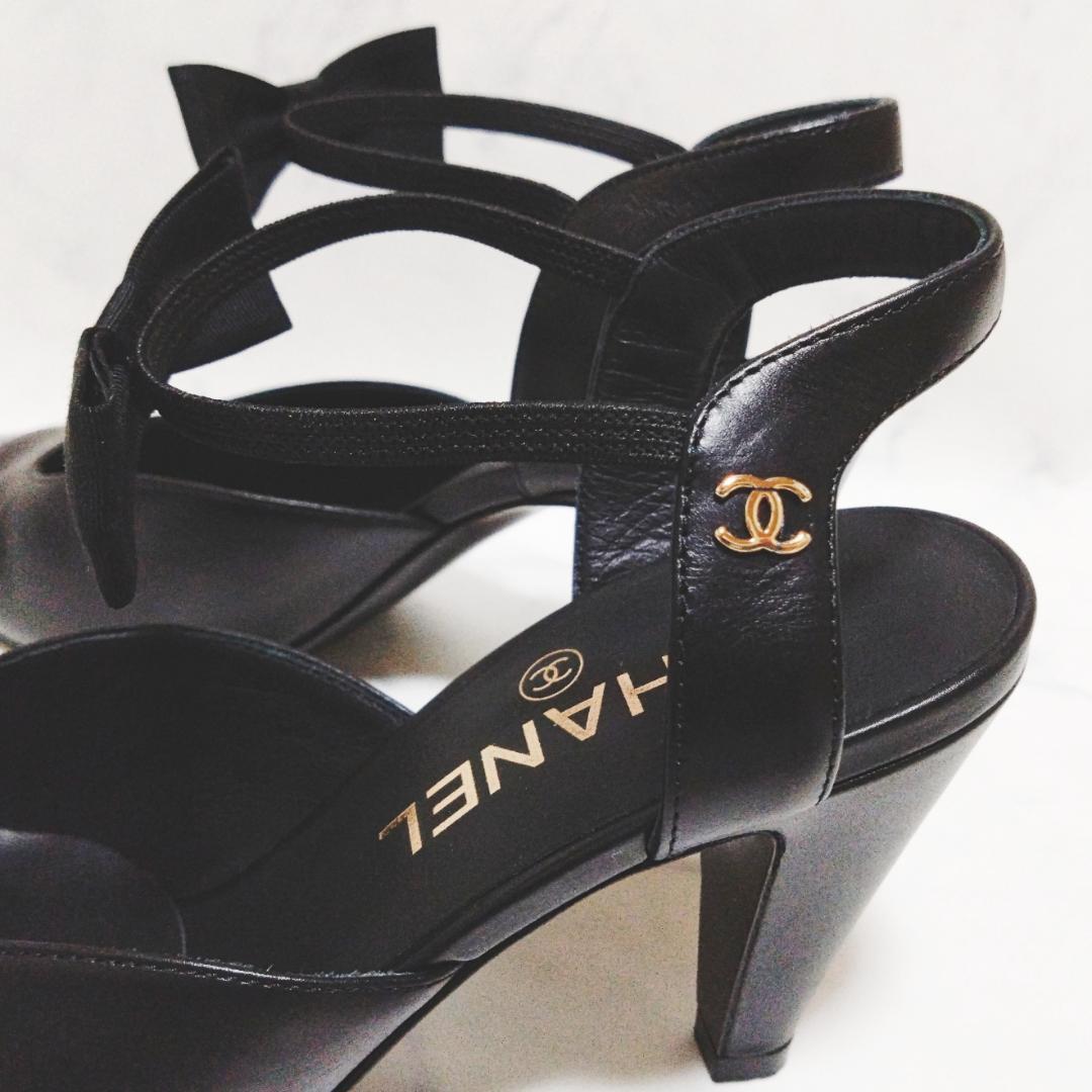 【美品・箱付き】シャネル ココマーク リボン ココマーク パンプス 36 1/2