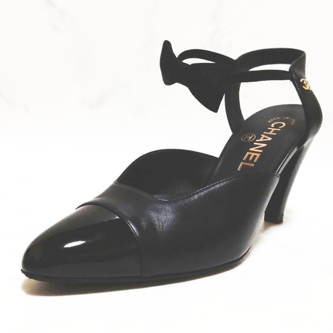 【美品・箱付き】シャネル ココマーク リボン ココマーク パンプス 36 1/2