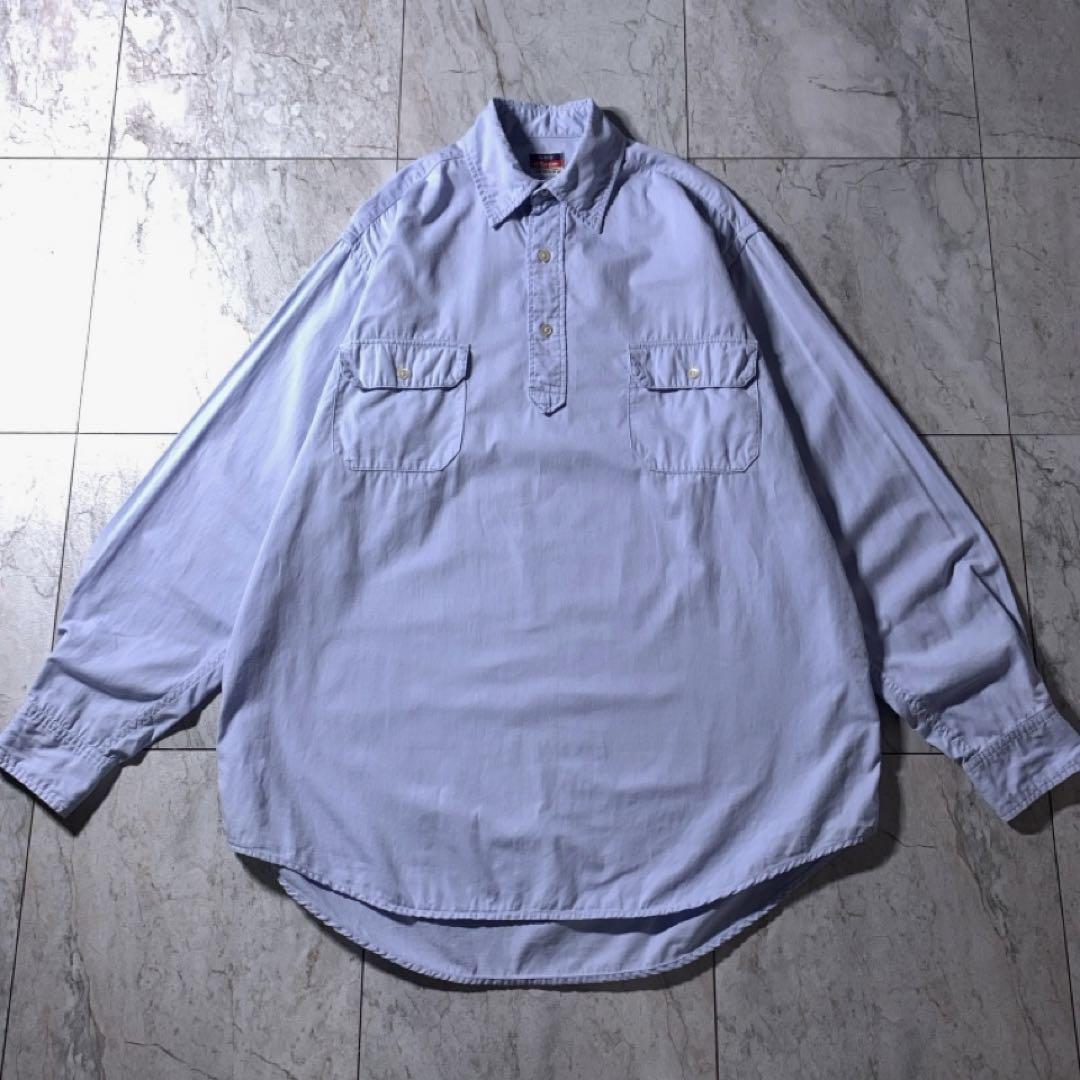 45rpm プルオーバーシャツ 長袖 ブルー 無地 メンズ サイズ4
