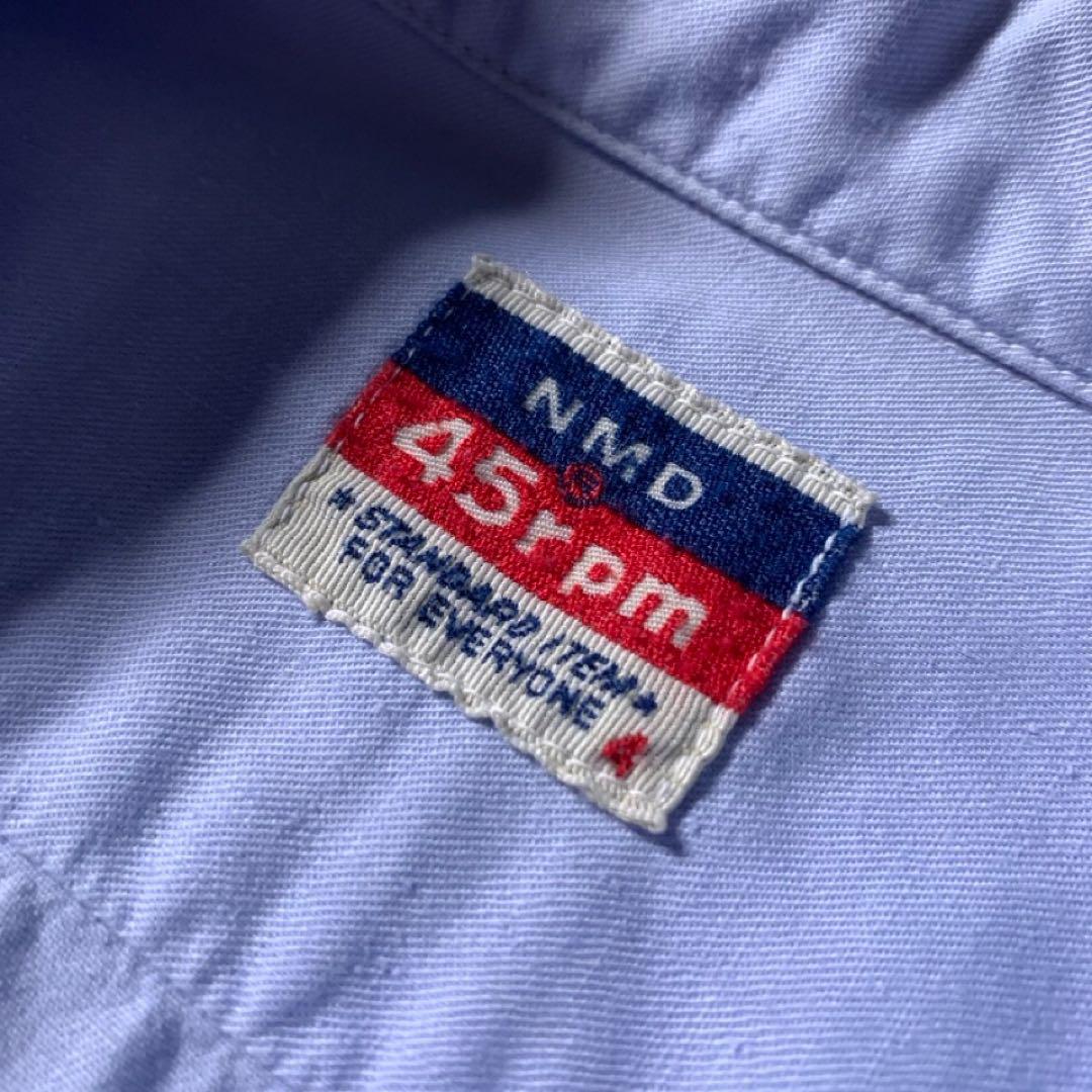 45rpm プルオーバーシャツ 長袖 ブルー 無地 メンズ サイズ4