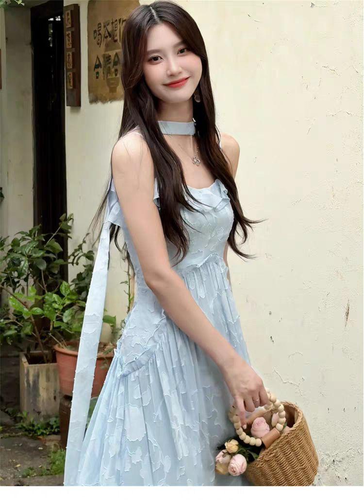 大人気❤️夏の爽やかフリフリロングワンピース✨女子会デートに最適 大人気❤️夏の爽やかフリフリロングワンピース✨女子会デートに