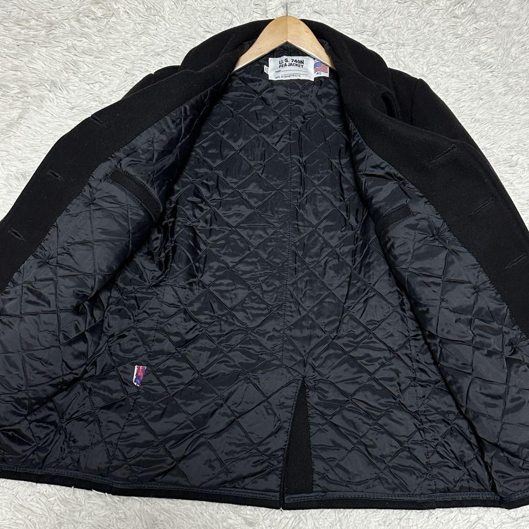 美品◎ SCHOTT 740N メルトンウール Pコート XL USA ブラック
