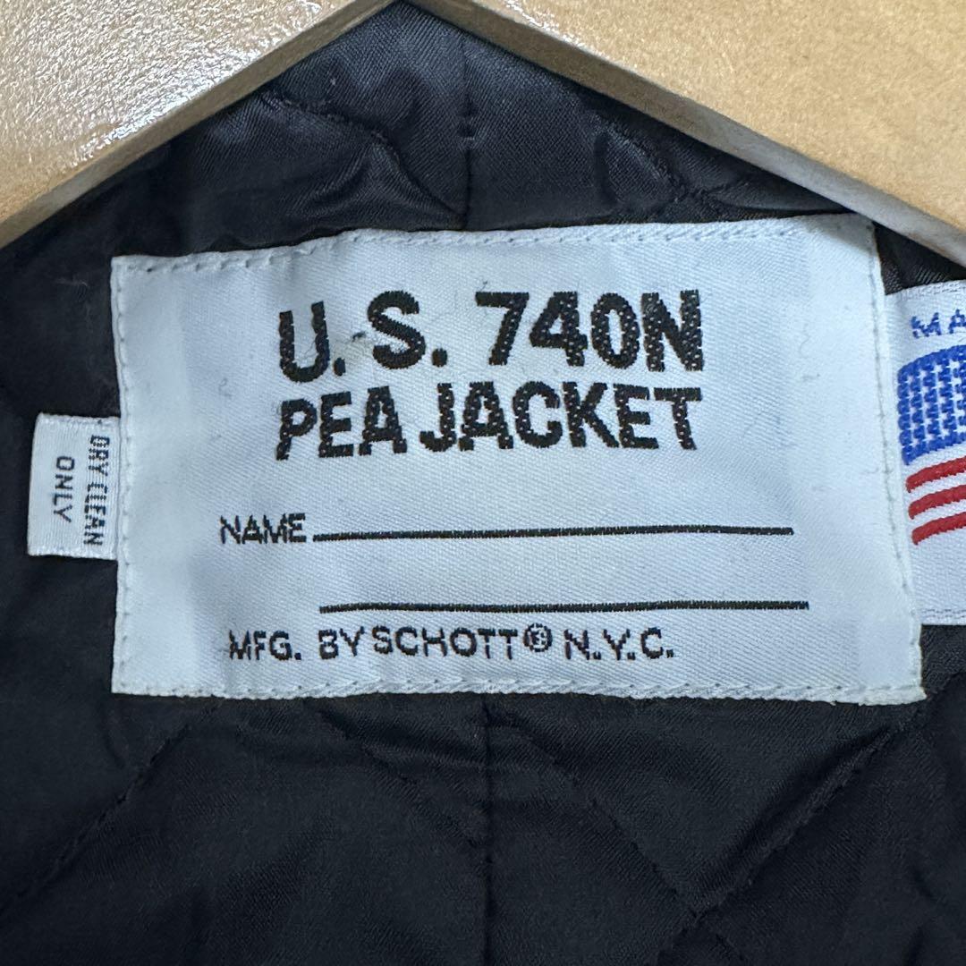 美品◎ SCHOTT 740N メルトンウール Pコート XL USA ブラック