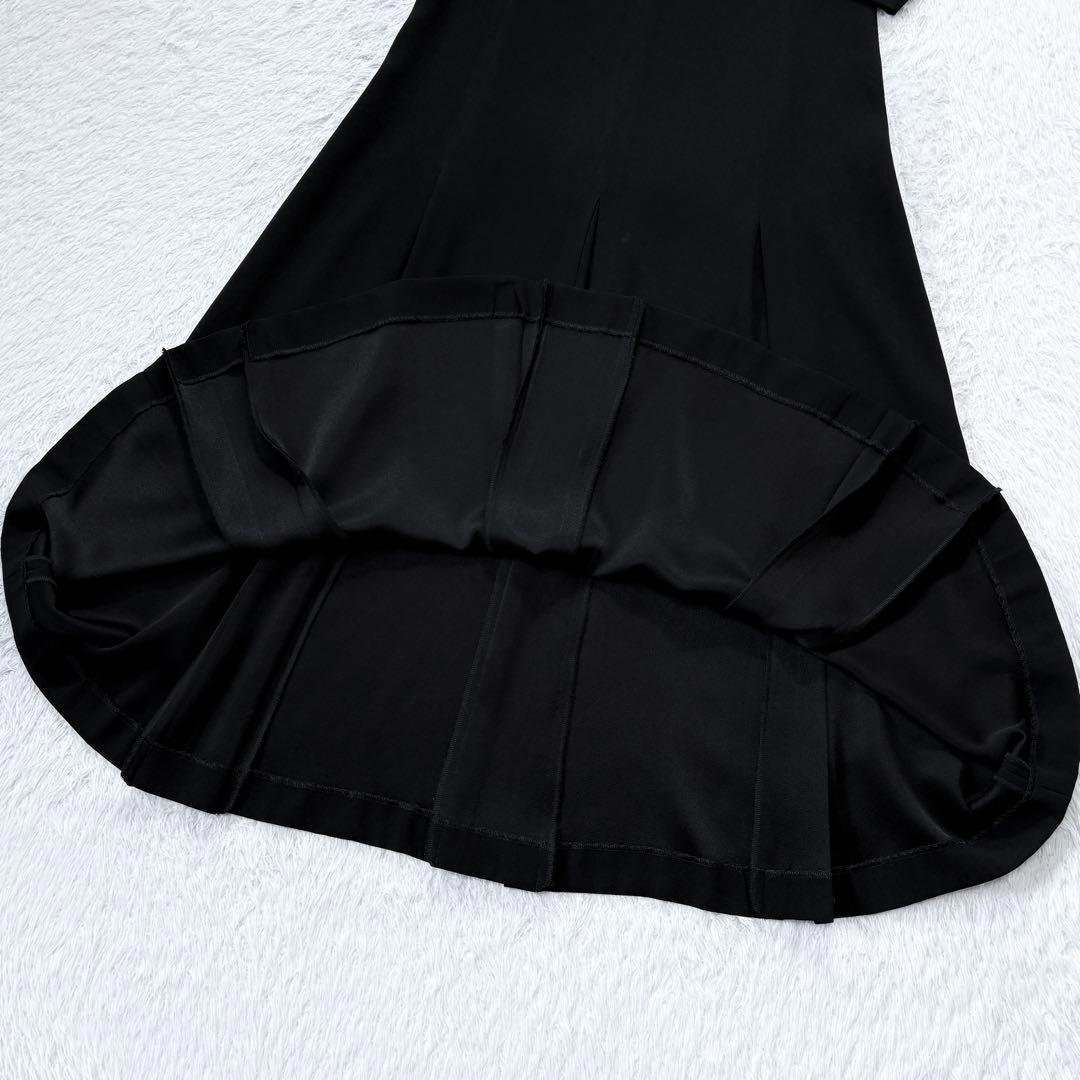【極美品】レキップヨシエイナバ とろみ タック フレアワンピース フォーマル 極美品】レキップヨシエイナバ とろみ タック フレアワンピース