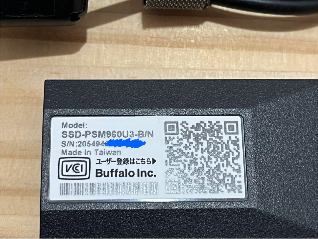外付けハードディスク・ドライブ BUFFALO SSD-PSM960U3-B/N