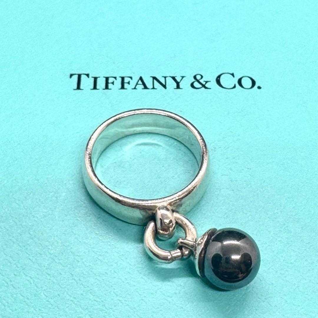 ティファニー オニキス ボール ダングル リング SV925 シルバー目立った傷や汚れなし