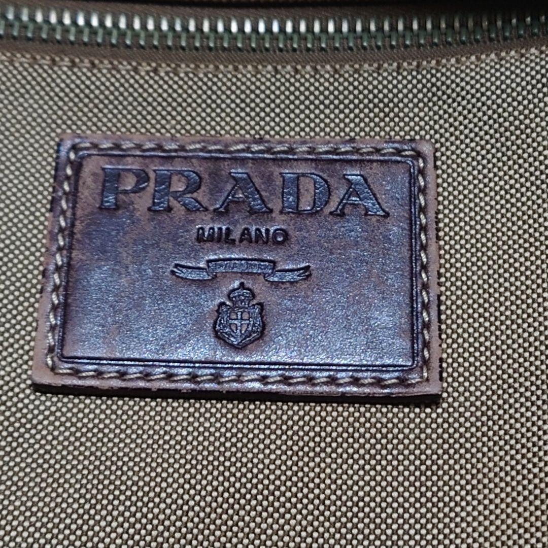 【希少】PRADA プラダ メッセンジャーバッグ ロゴ レザー キャンバス 希少】プラダ ショルダーバッグ シャガード ビッグロゴ