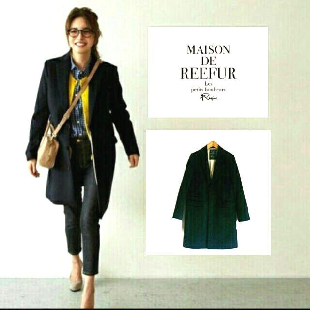 品質保証 MAISON DE 38 黒 カシミヤレディース チェスターコート REEFUR ジャケット・アウター