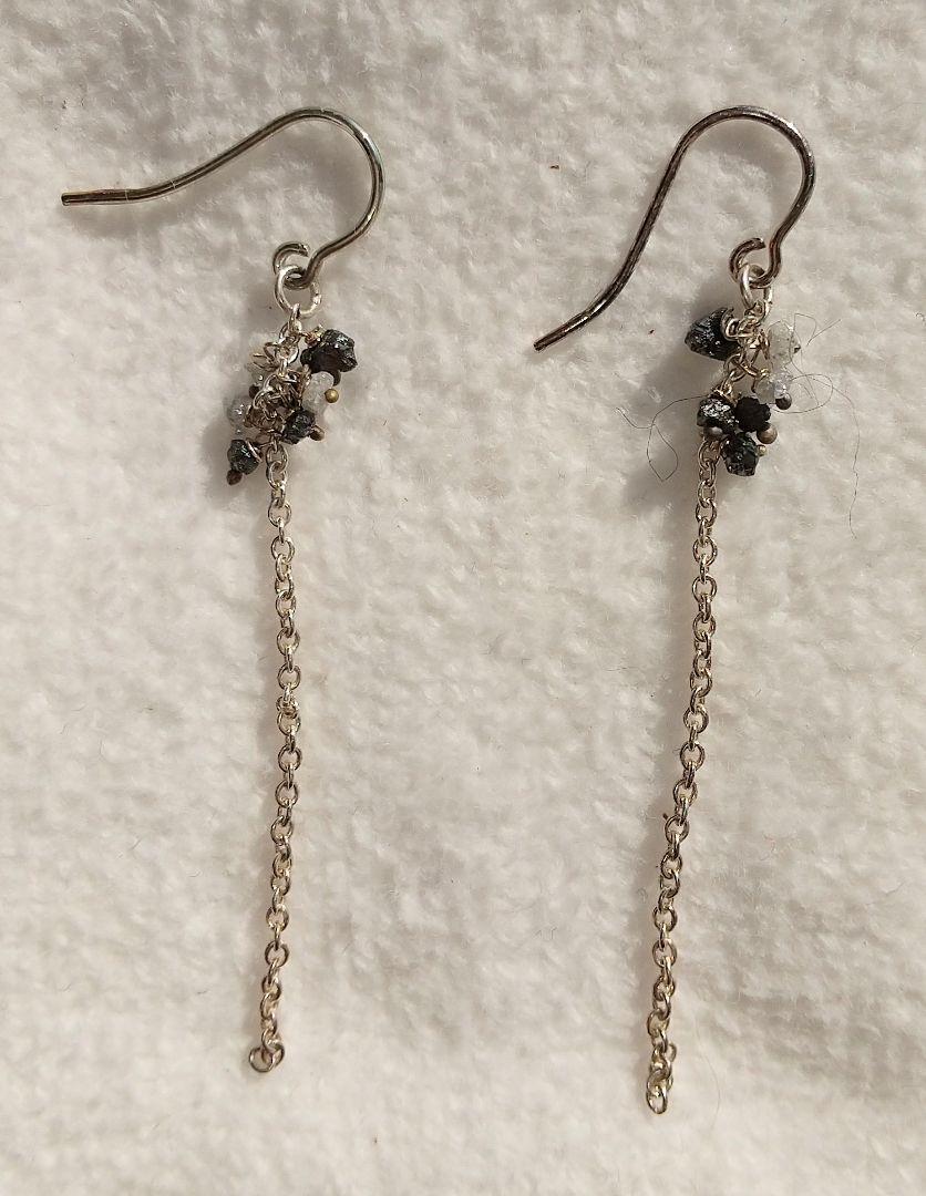 ヒールアンドトゥ 17シルバーダイヤロングチェーンピアス(新品)