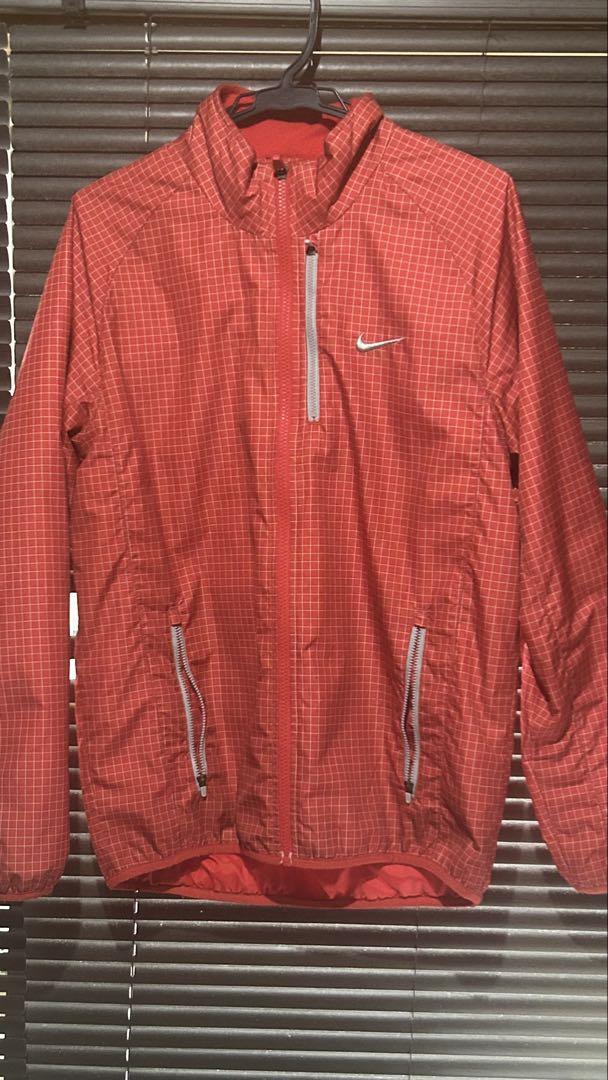 Nike チェック柄 レッドナイロンジャケット