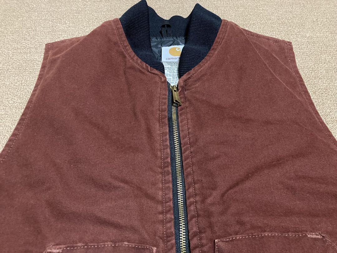 USA製 Carhartt ダックベスト M バーガンディ CLY ビンテージ USA製 Carhartt ダックベスト M バーガンディ CLY ビンテージ