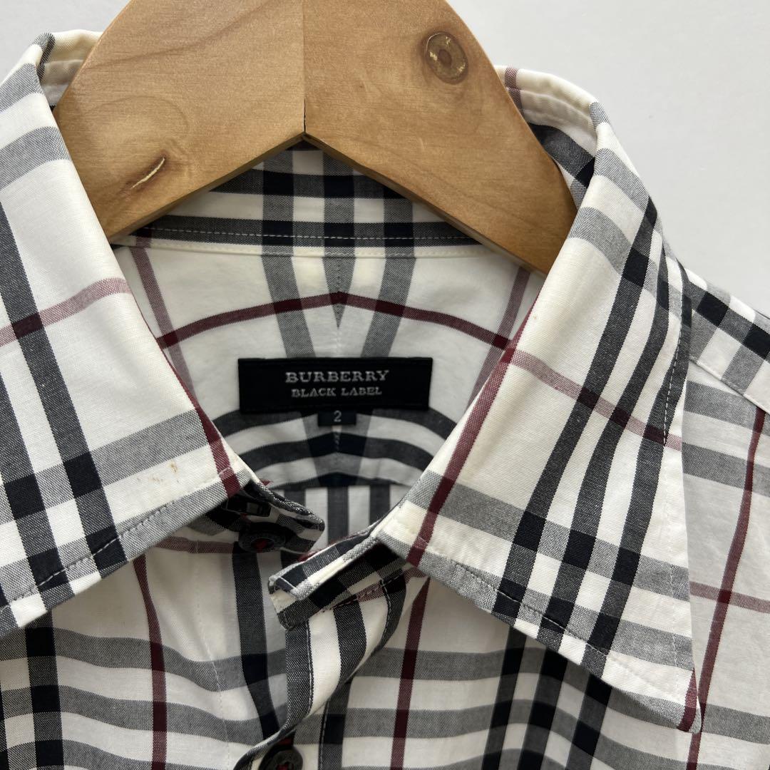 バーバリーブラックレーベル　長袖クレリックシャツ　バーバリーチェック BURBERRY BLACK LABEL - BURBERRY BLACK LABEL 長袖シャツ