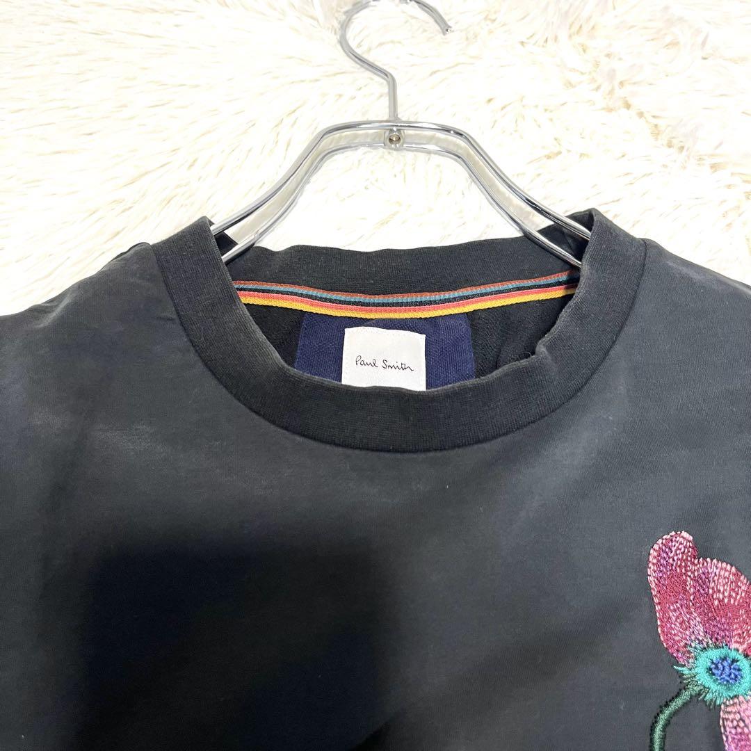 ak7dbhg様 Paul Smith フローラル刺繍　スウェット ブラック L 美品/希少品】Paul Smith フローラル刺繍 スウェット ブラック L