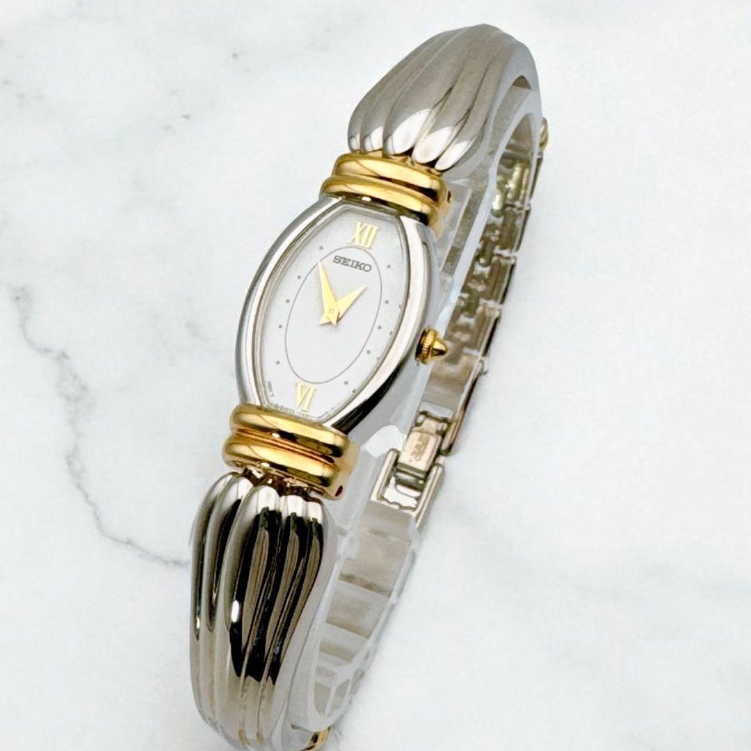 希少 SEIKO セイコー バングルウォッチ コンビカラー 腕時計 レディース