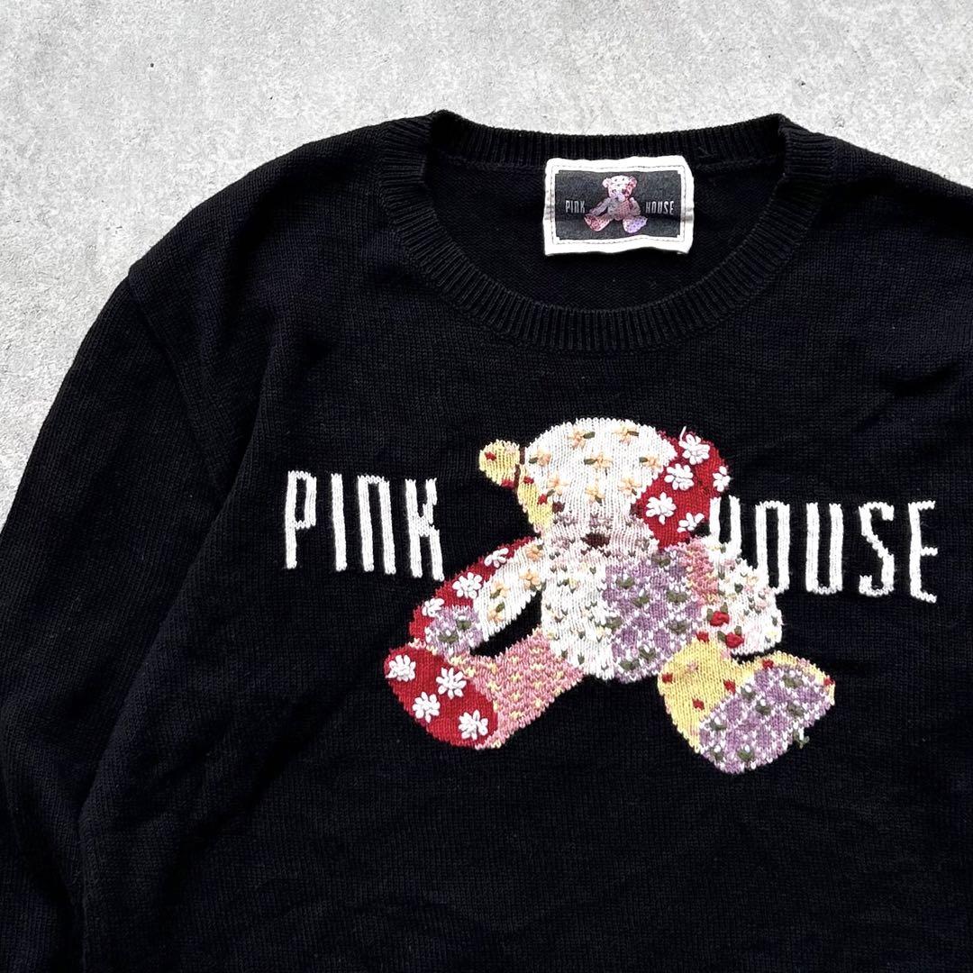 美品 PINK HOUSE ピンクハウス コットン ニット 刺繍 テディ ベア awardsandwinners.com