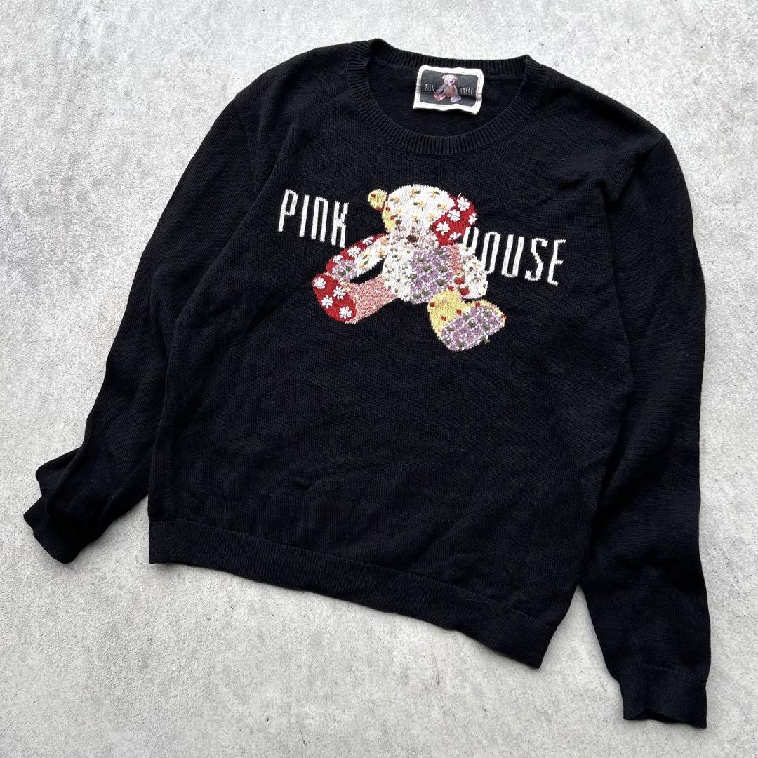 美品 PINK HOUSE ピンクハウス コットン ニット 刺繍 テディ ベア awardsandwinners.com