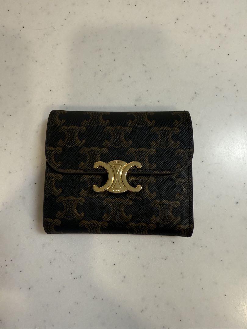 CELINE ブラウンレザー三つ折り財布