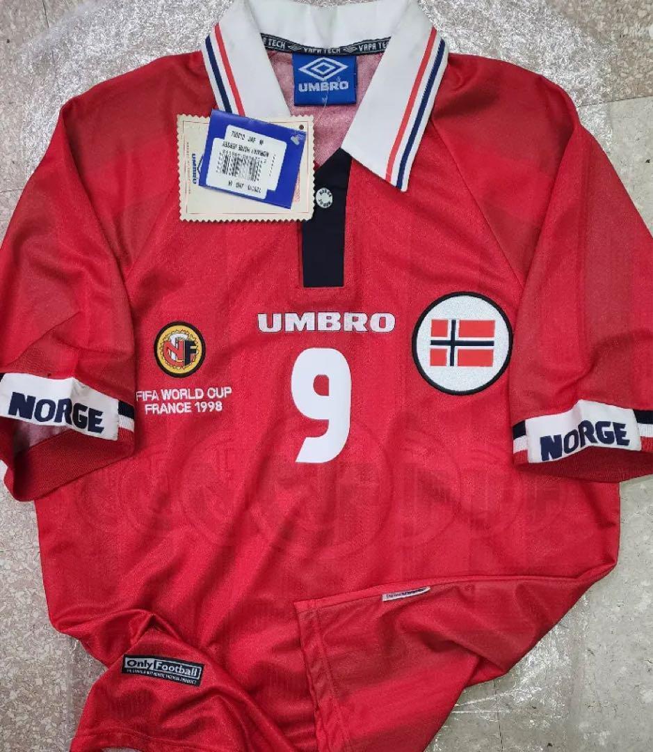 98フランスW杯　ノルウェー代表　フロー　新品紙タグ付　オフィシャルユニフォーム 98フランスW杯 ノルウェー代表 フロー 新品紙タグ付
