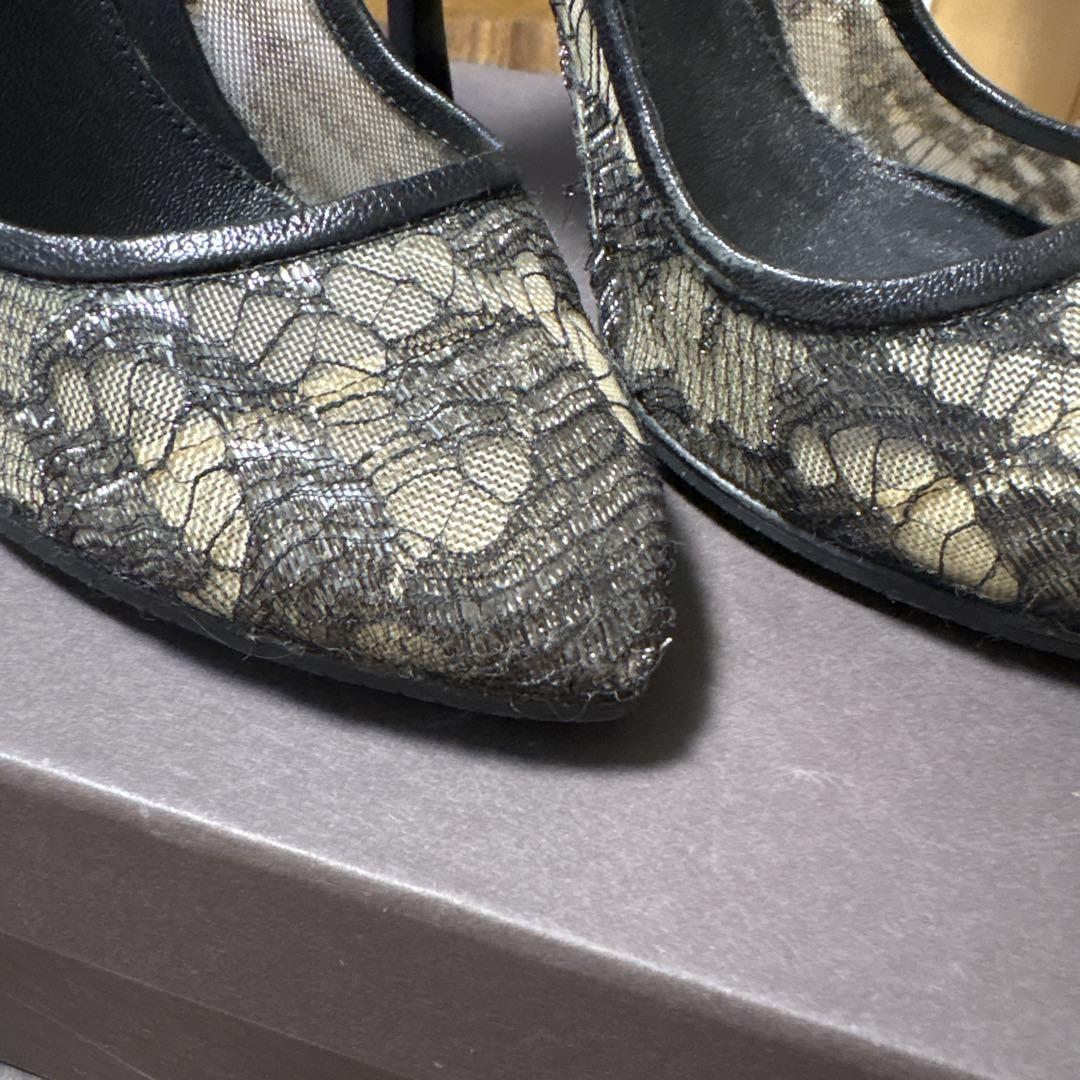 sergio rossi 黒 レース ハイヒール パンプス ブラック ハイヒール: 90mm, sr Pilier - Pumps Black