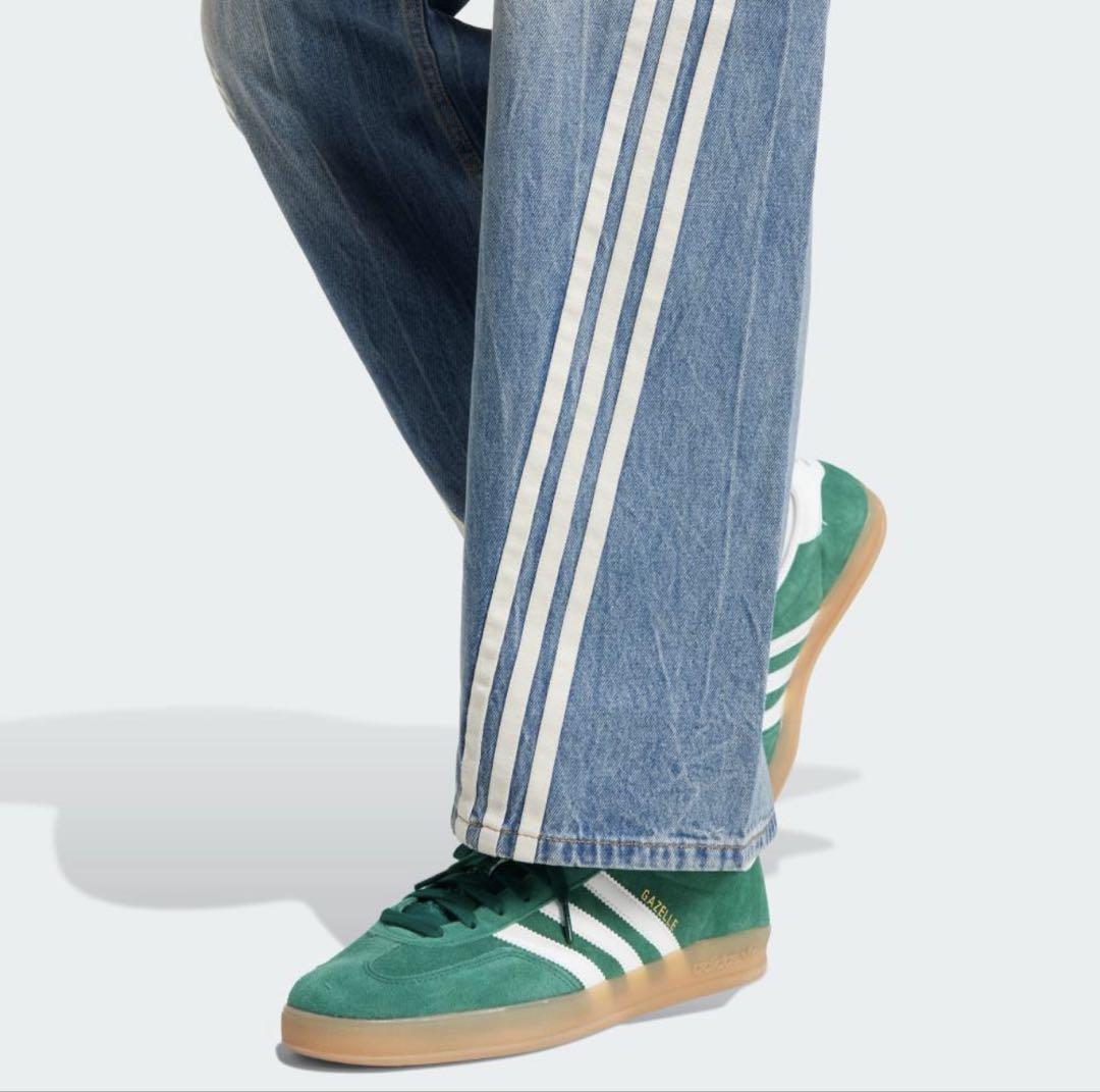 adidas ADILENIUM3ルーズフィットデニムパンツ濃青