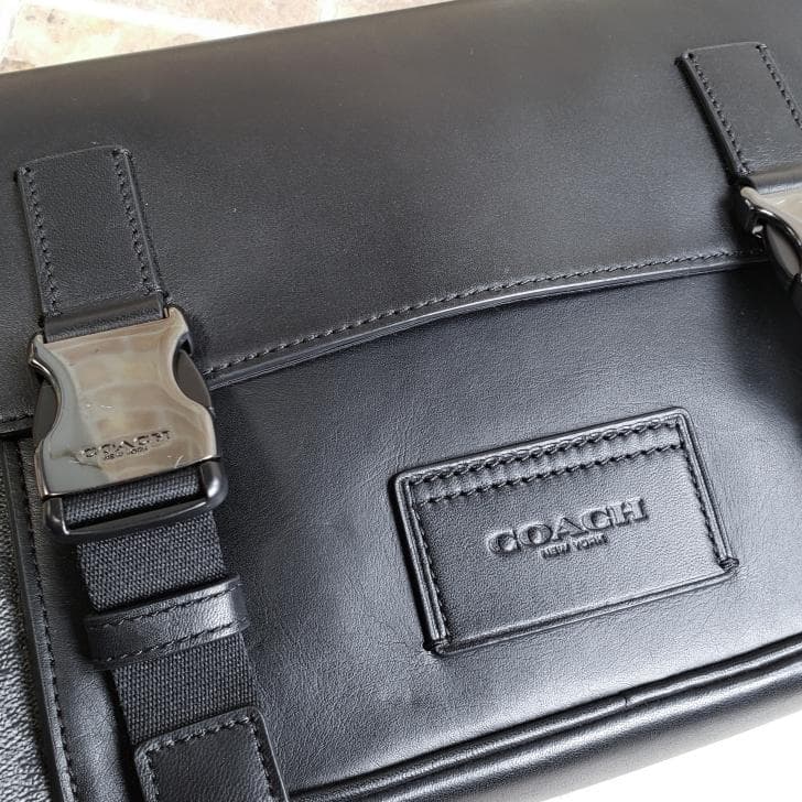 コーチ COACH メンズ ☆ シグネチャー ショルダーバッグ PVC レザー