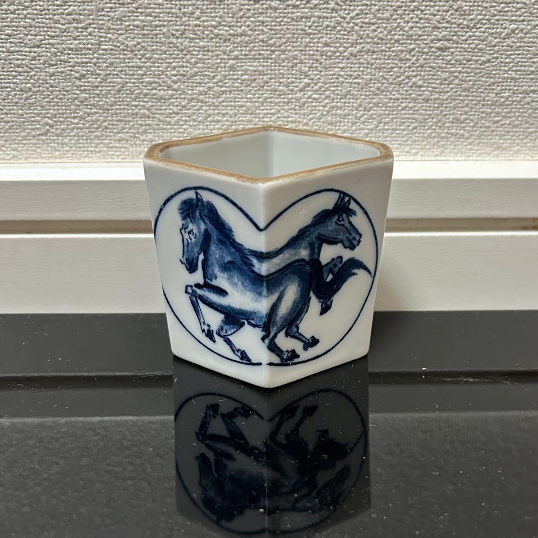 染付菱馬蓋置 茶碗茶道具懐石茶箱鵬雲斎坐忘斎淡々斎即中斎七事