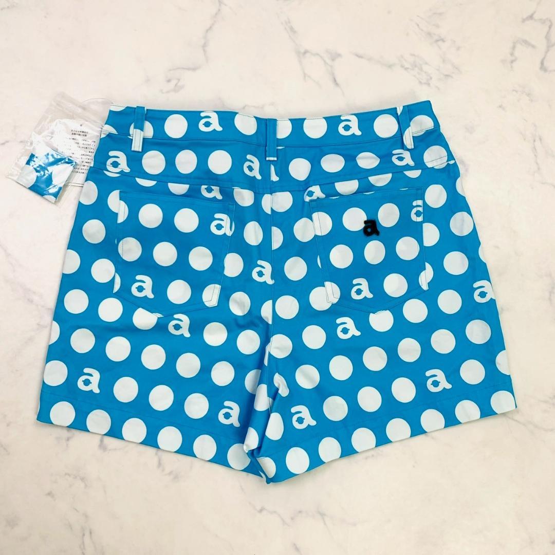 新品★アルチビオ ドット柄 ゴルフショートパンツ ライトブルー 38　D287