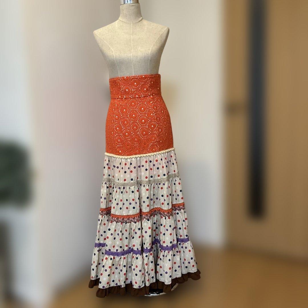 ソニアジョーンズ ファルダ オレンジ ドット目立った傷や汚れなし