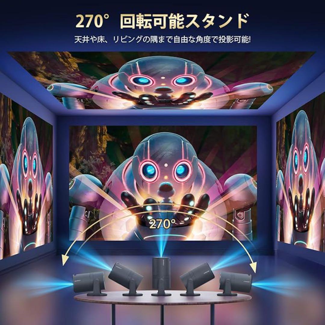 ま*も様 4Kプロジェクター 270°回転　Android TV搭載 プロジェクター Android TV搭載 270°回転 自動台形補正 4K