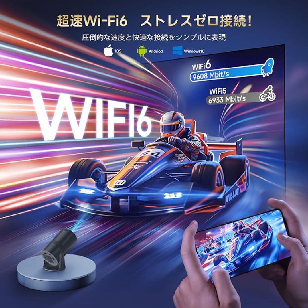 プロジェクター Android TV搭載 270°回転 自動台形補正 4K