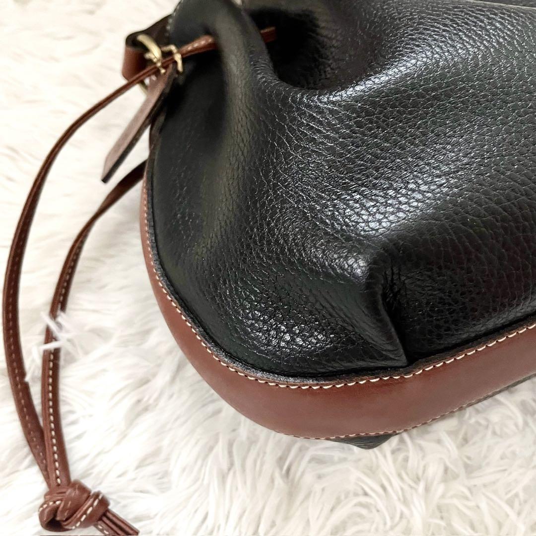 美品✨ 超希少 オールドコーチ ショルダーバッグ 巾着 レザー 黒