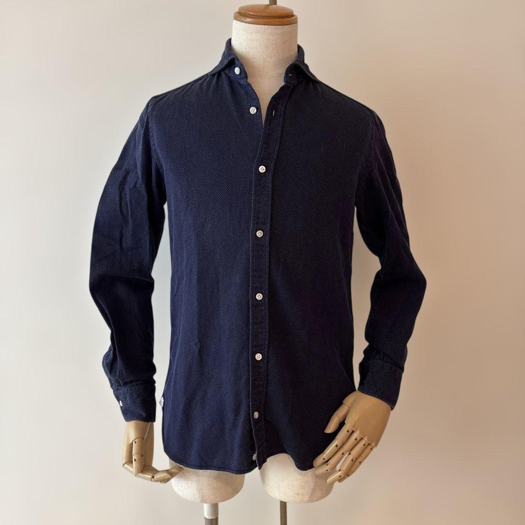 ルイジボレッリ／コットンシャツ／インディゴ／S