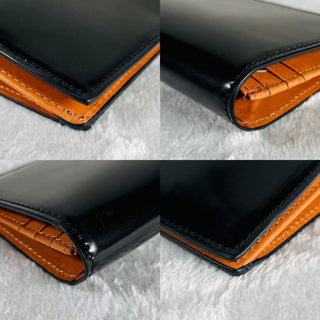 未使用 ROCADO ロカド 長財布 ウォレット レザー コードバン ブラック