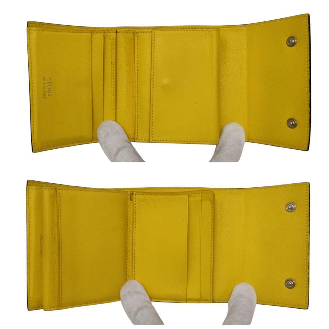 セリーヌ　スモールフォールデットマルチファンクション　ブラック　イエロー