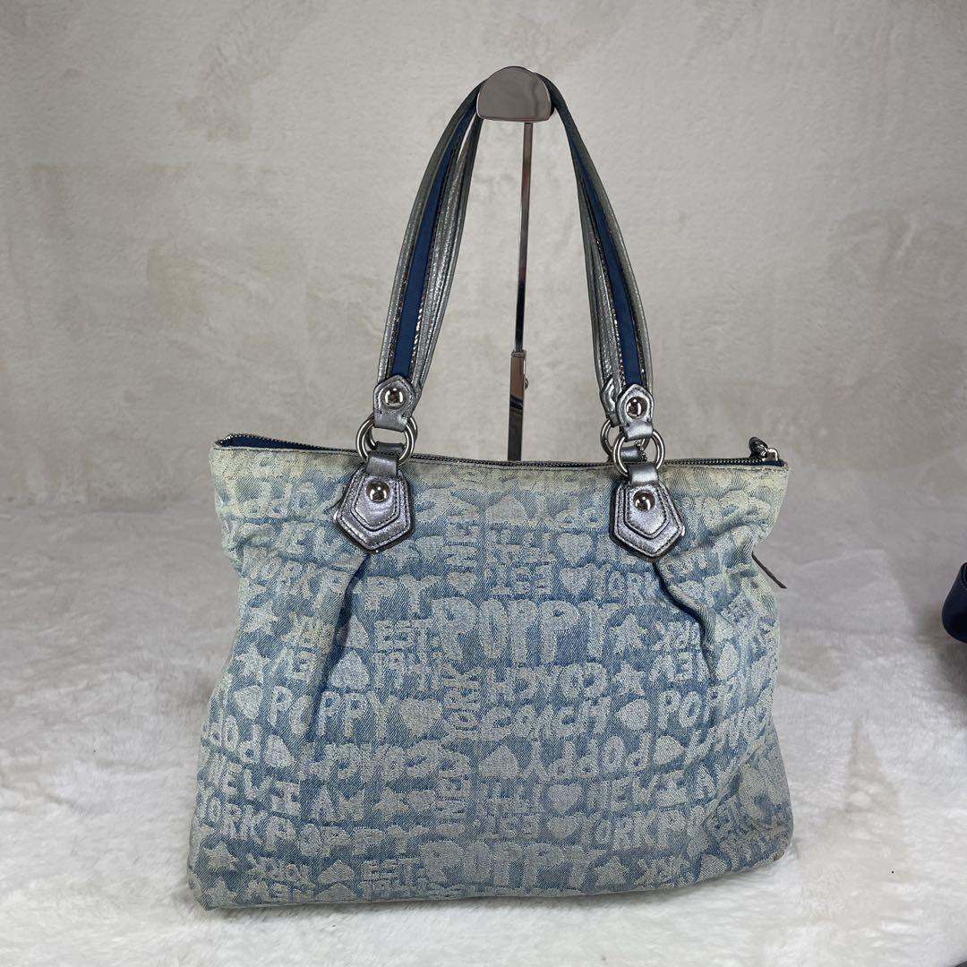 COACH コーチ ポピー デニム グラムトートバッグ 大容量 A4 16988 COACH コーチ ポピー デニム グラムトートバッグ 大容量 A4