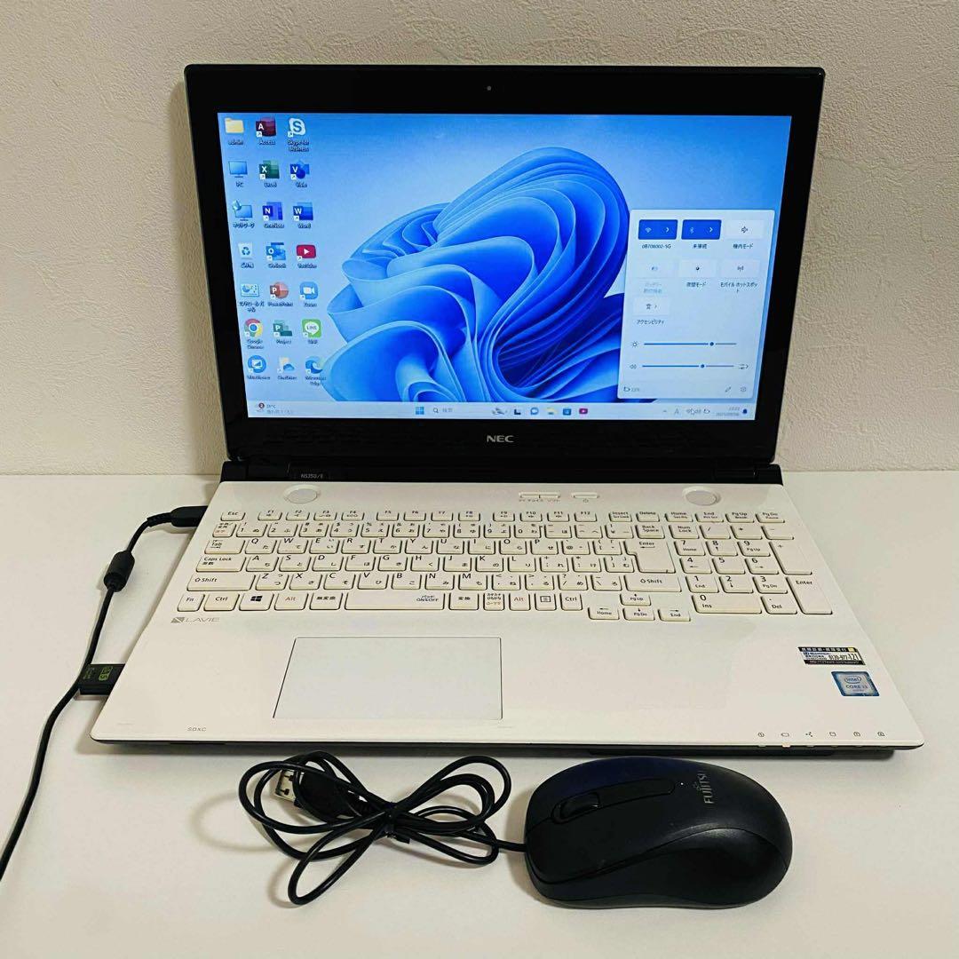 Y788 NECノートパソコン WEBカメラSSDサクサク動くWindows11