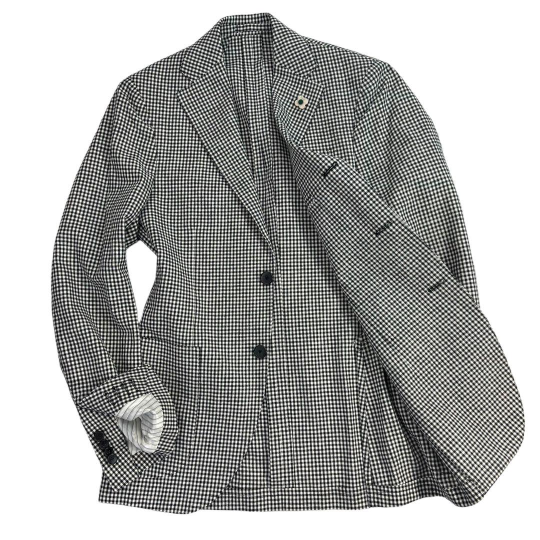 定価約13万 新品同様 LARDINI 3B段返 テーラードジャケット 42