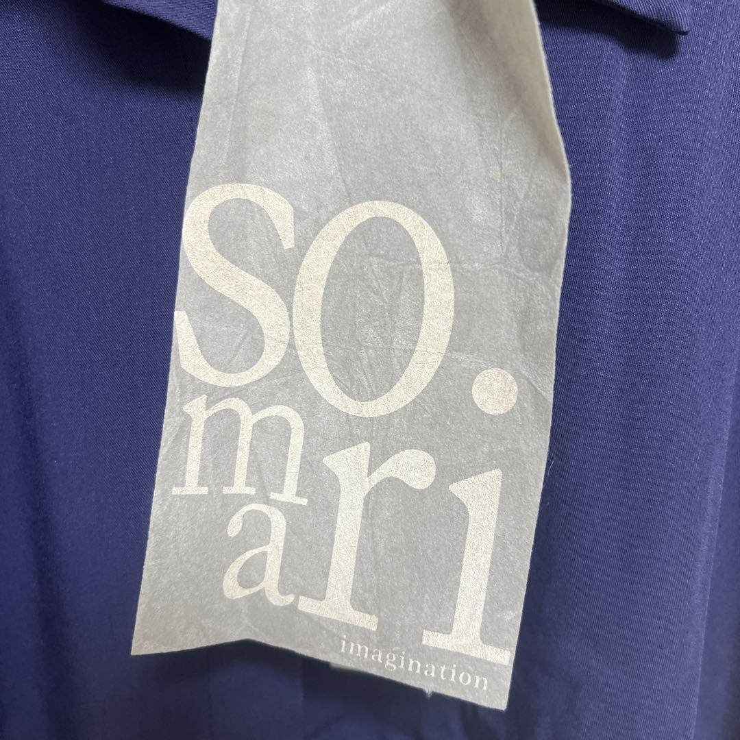 新品タグ付きsomari ソマリネイビー ロングワンピース　シャツワンピース