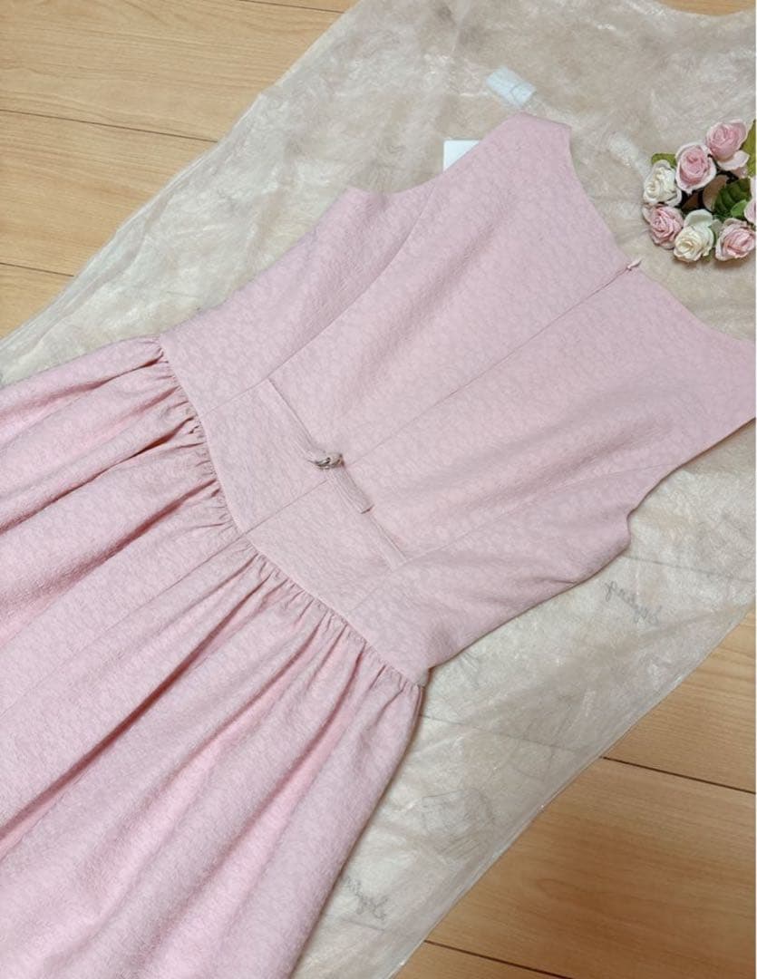 お花ジャガードドレス ピンク